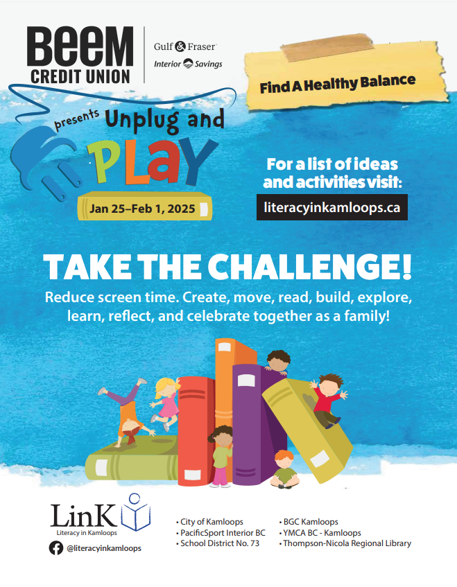 Unplug and Play: Take the challenge poster.